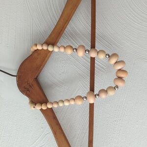 Boho Vintage Wood Bead Necklace